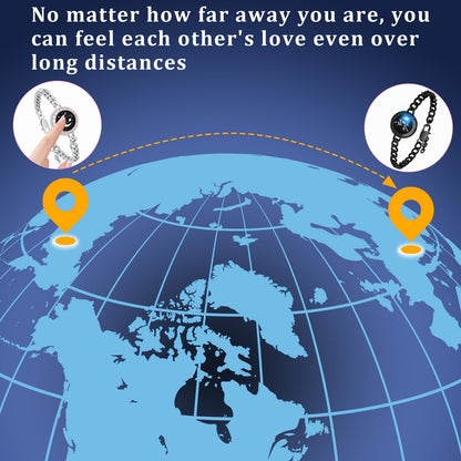 Long Distance Touch Bracelets – Vibration & Light-Up Smart Matching Set for Couples