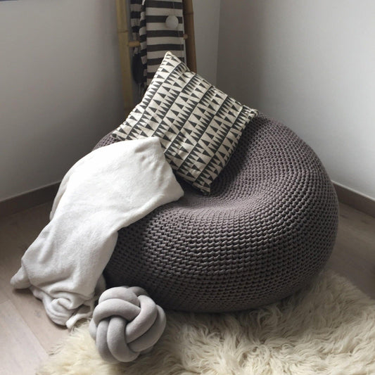 Extra Large Round Bean Bag Chair - Taupe