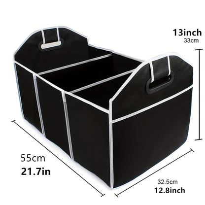 Foldable Car Trunk Organizer – Collapsible Black Storage Box for Vehicles