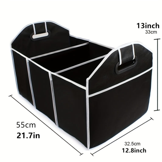 Foldable Car Trunk Organizer – Collapsible Black Storage Box for Vehicles