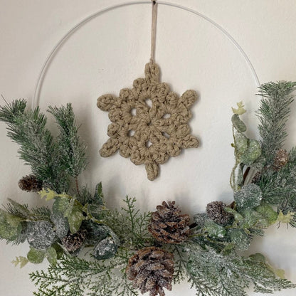Gold Crochet Snowflake Christmas Ornament Set