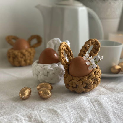 Gold Mustard Easter Bunny Egg Cups