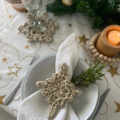 Gold Sparkly Coasters & Napkin Rings - Christmas Table Decor
