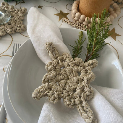 Gold Sparkly Coasters & Napkin Rings - Christmas Table Decor