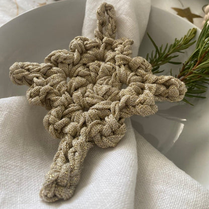 Gold Sparkly Coasters & Napkin Rings - Christmas Table Decor