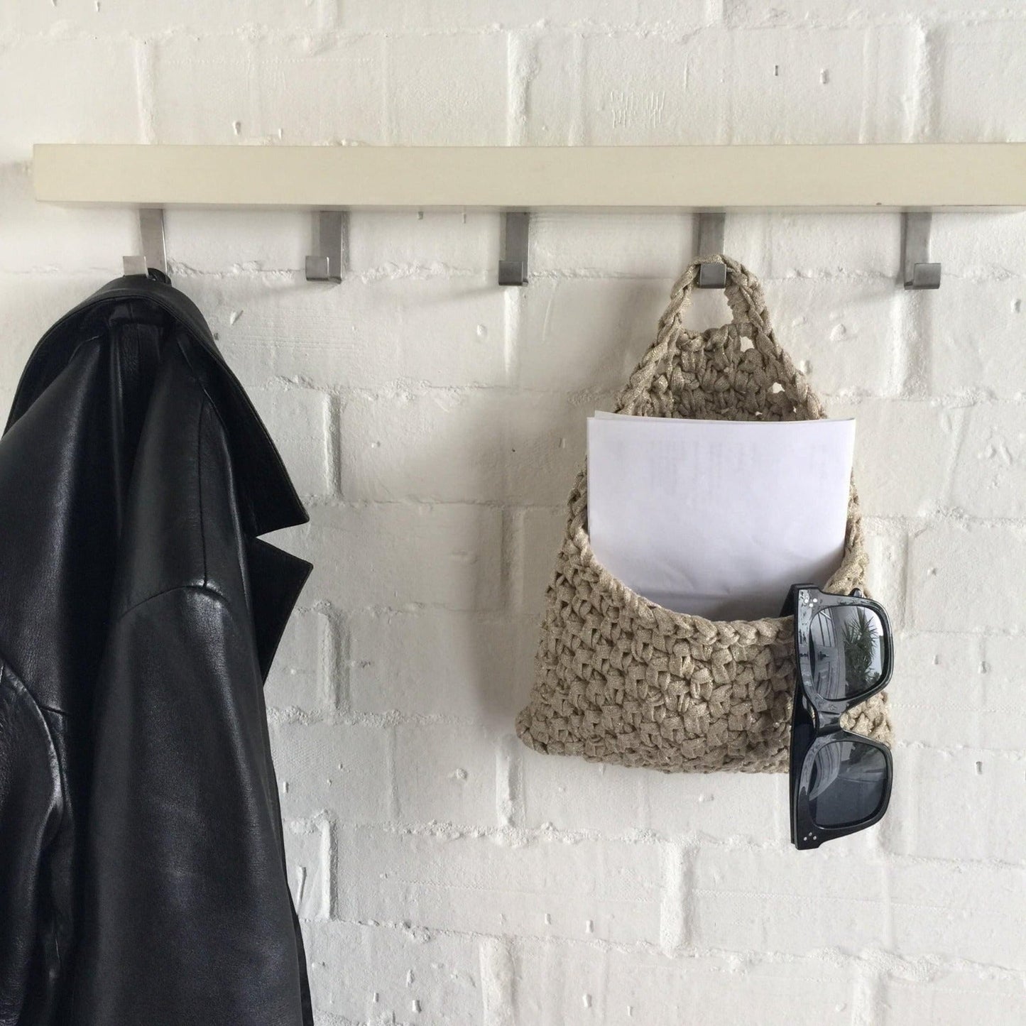 Gold Sparkly Hanging Pocket - Modern Wall Decor