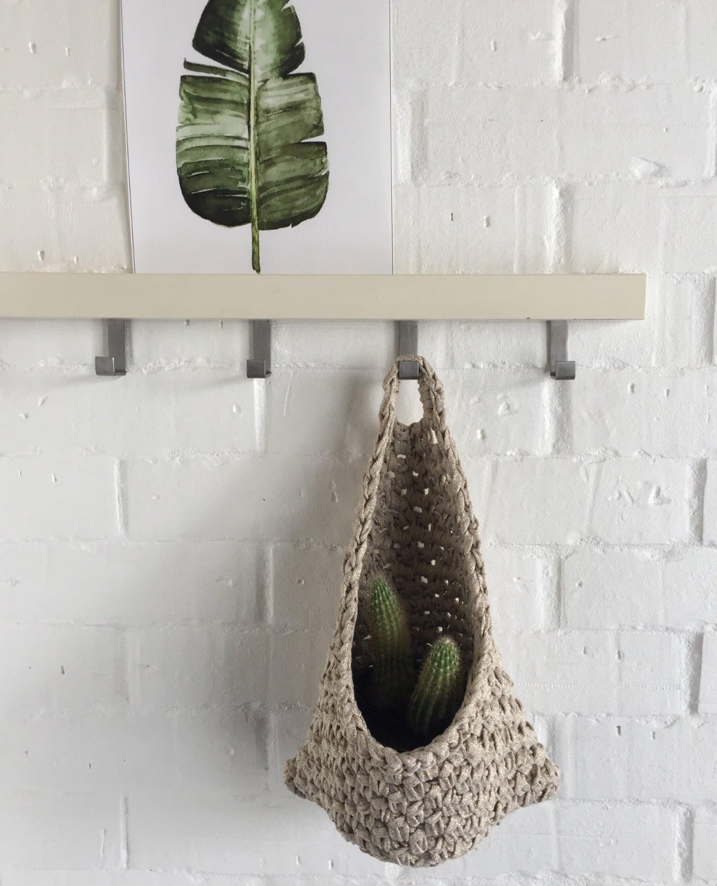 Gold Sparkly Hanging Pocket - Modern Wall Decor