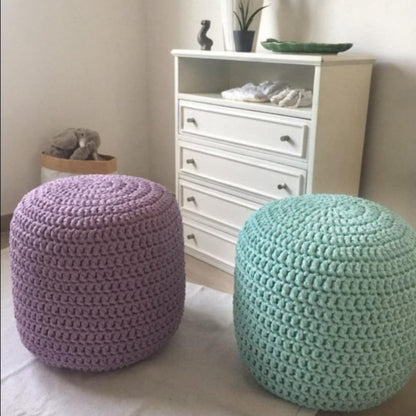 Round Pouffe Ottoman | Lavender