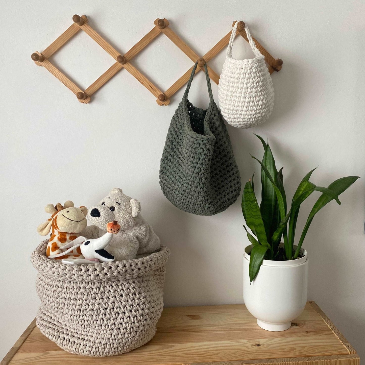 Wall Hanging Baskets - Neutral Kids Room Decor