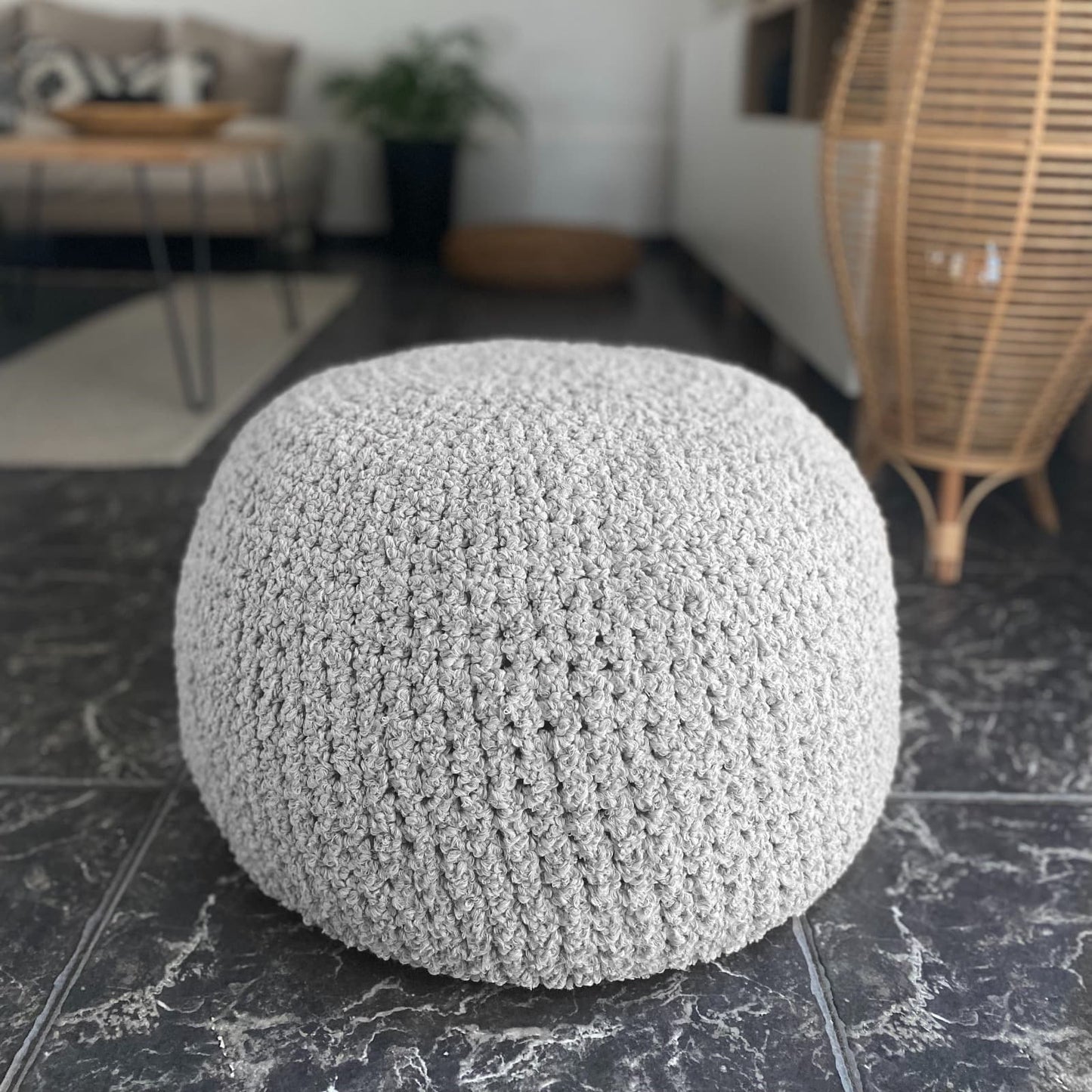 Boucle Knitted Pouffes | More Colors