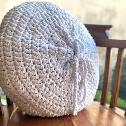 Round Crochet Pillowcase | Pure White