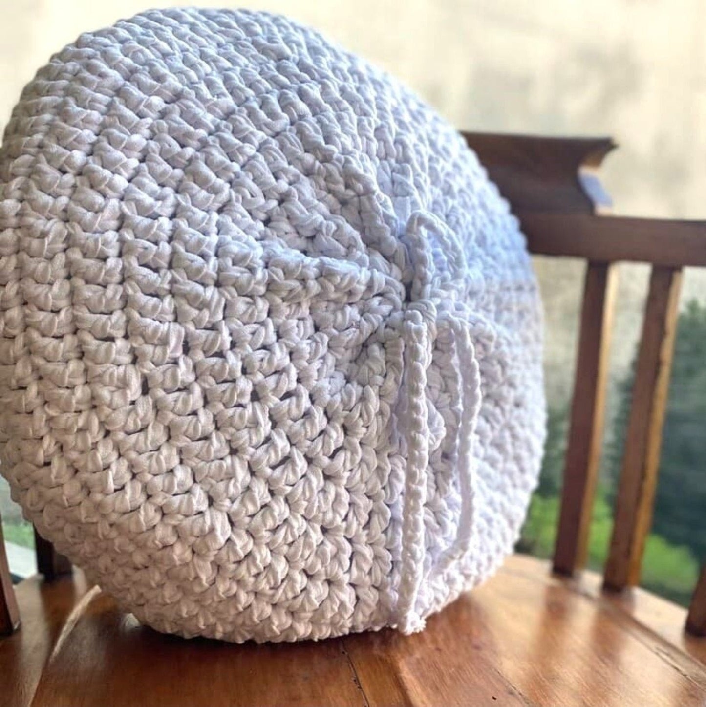 Round Crochet Pillowcase | Stone Gray