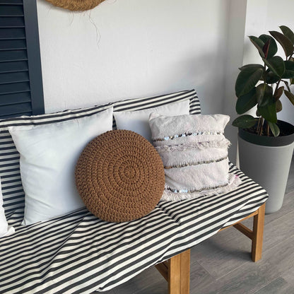 Round Crochet Pillowcase | Camel Brown