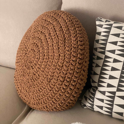 Round Crochet Pillowcase | Camel Brown