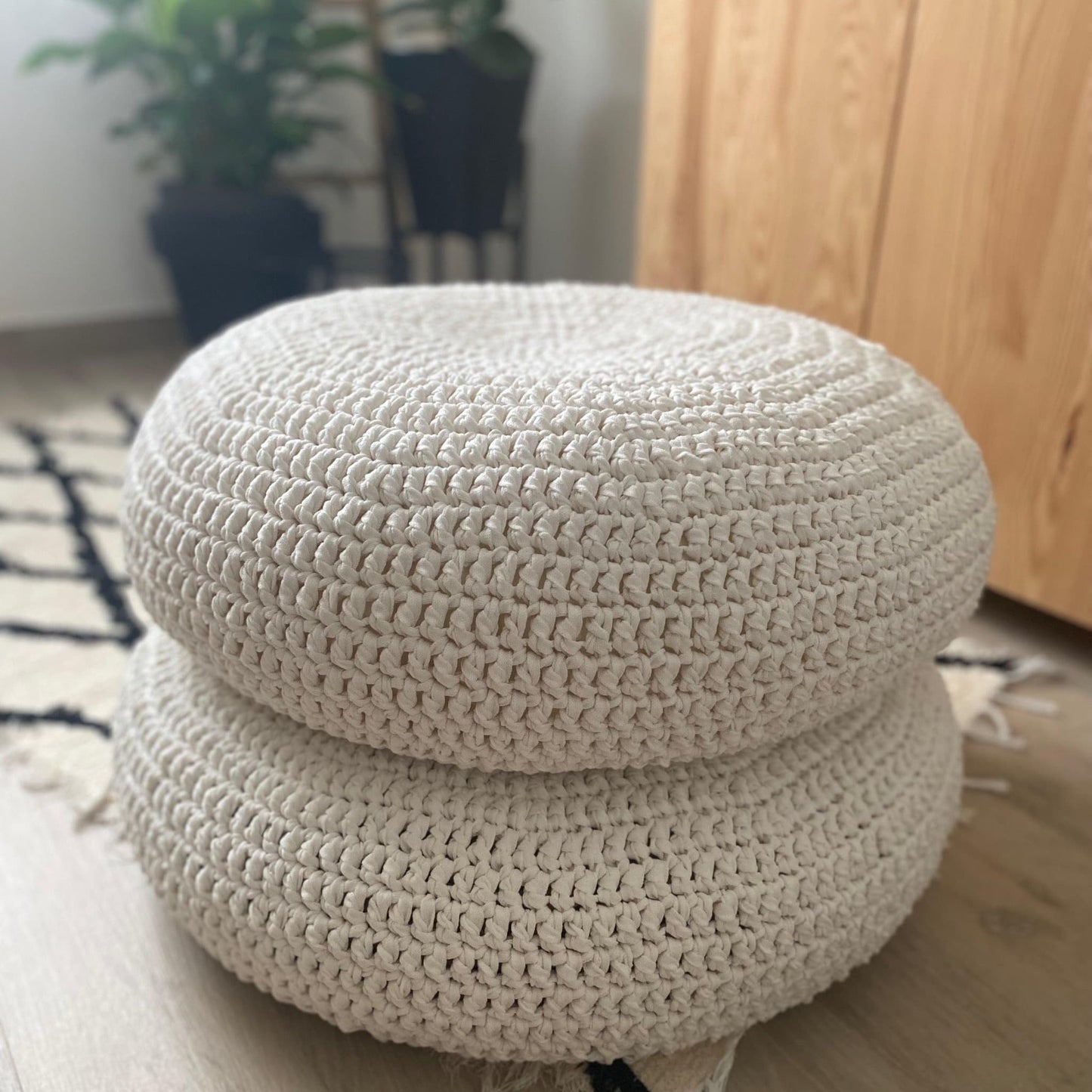 Round Floor Poufs - Modern Seating Pillows
