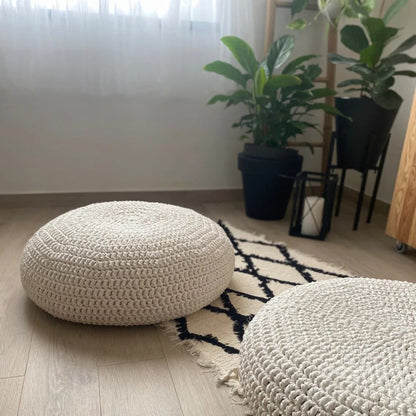 Round Floor Poufs - Modern Seating Pillows