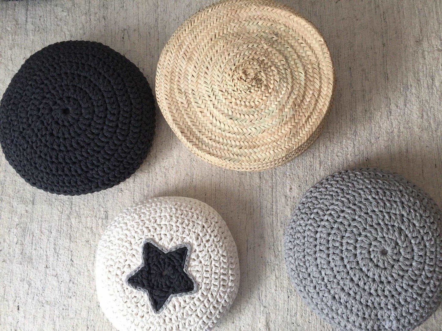 Round Floor Poufs - Modern Seating Pillows