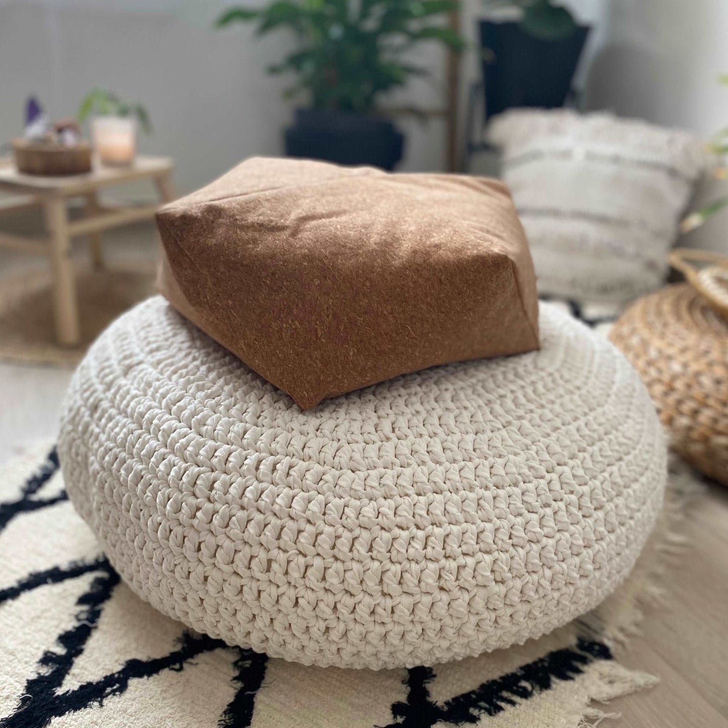 Round Floor Poufs - Modern Seating Pillows