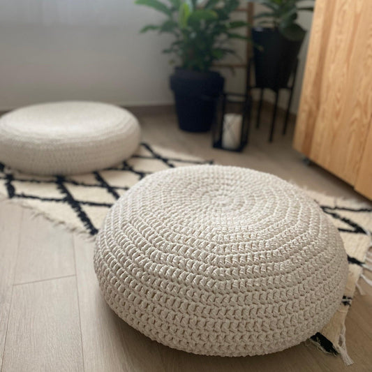 Round Floor Poufs - Modern Seating Pillows