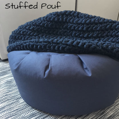 Round Knitted Pouffe Ottoman - Chartreuse