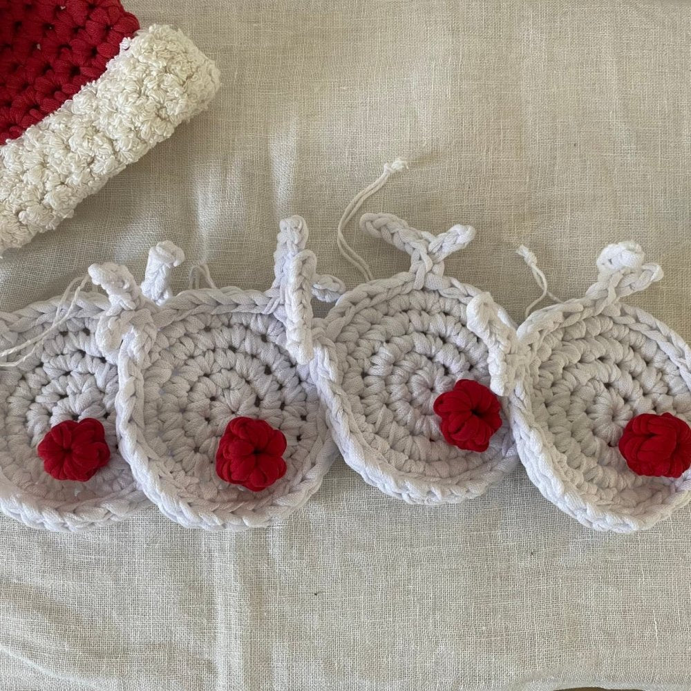 Rudolph Reindeer Christmas Ornaments Set of 4