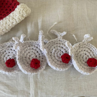 Rudolph Reindeer Christmas Ornaments Set of 4