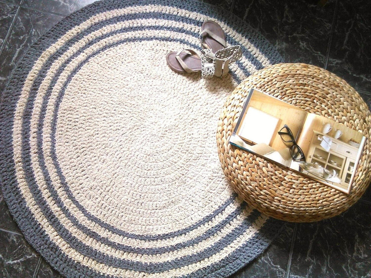 Shaggy Round Rug, Soft Floor Mat