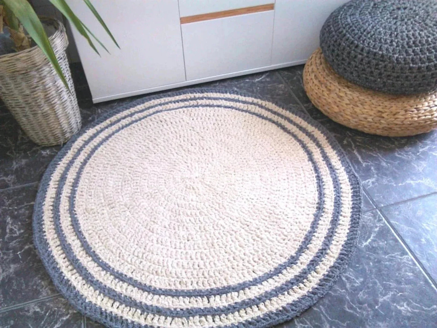 Shaggy Round Rug, Soft Floor Mat