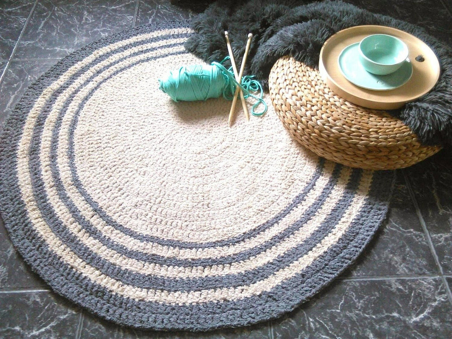 Shaggy Round Rug, Soft Floor Mat