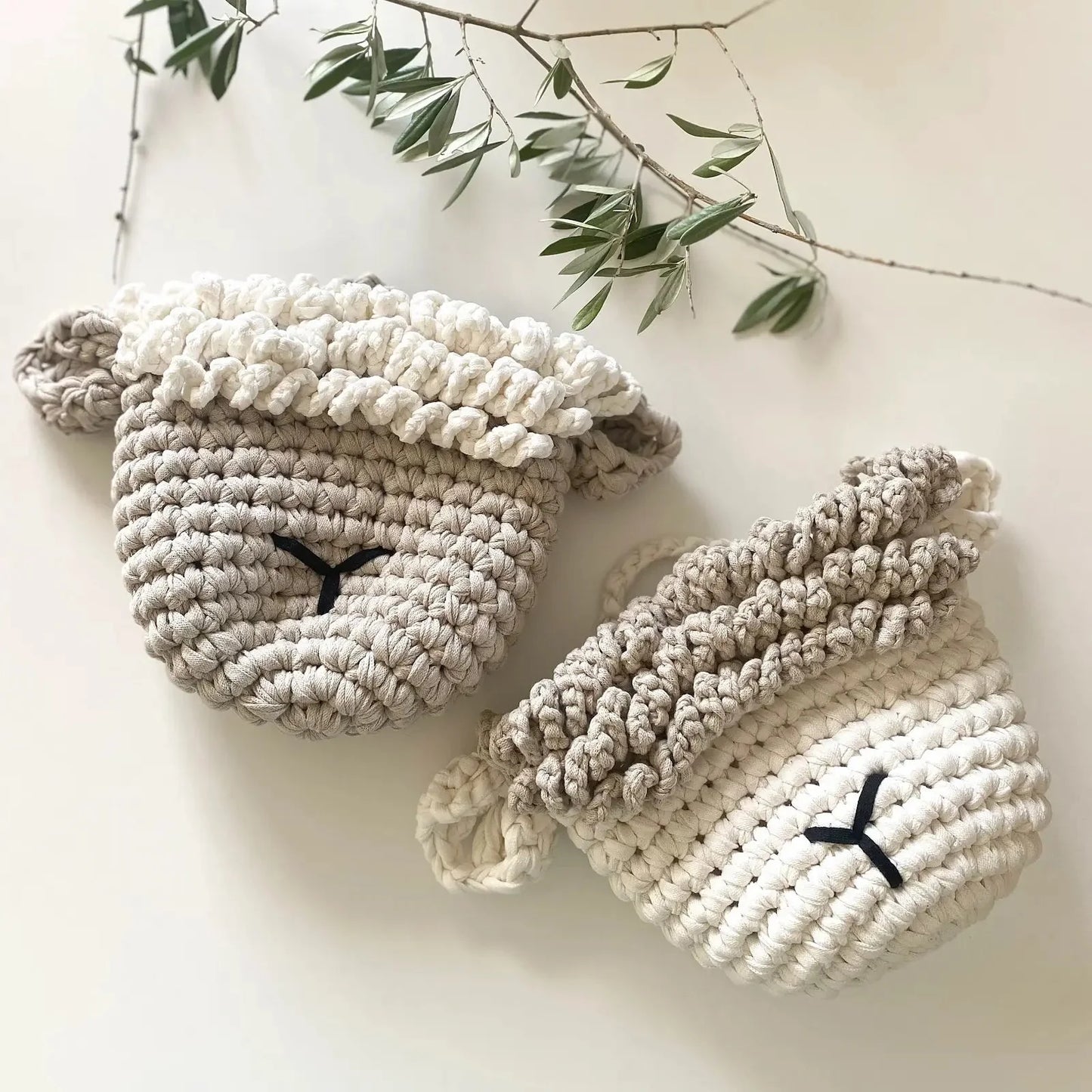 Sheep Crochet Storage Baskets