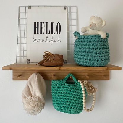 Small Decorative Baskets - Green Storage Bag