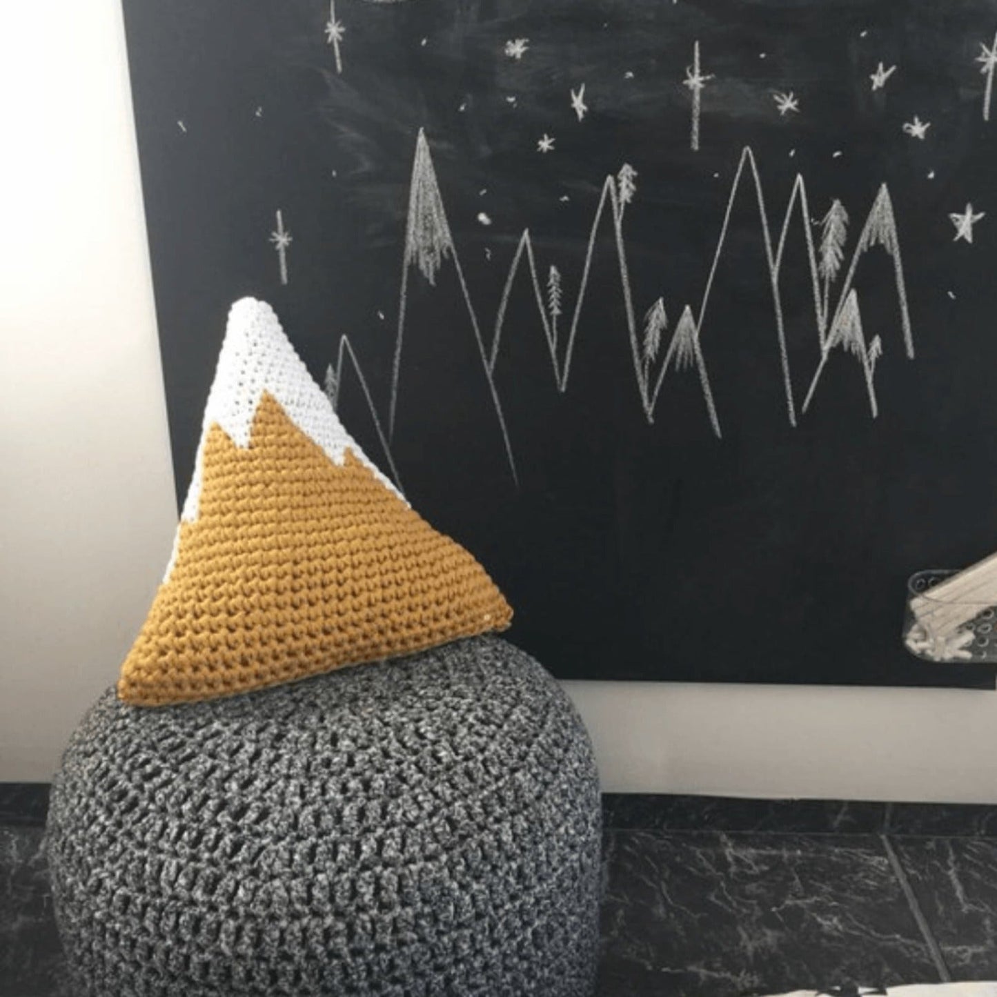 Snowy Mountain Pillow, Kids Room Decor