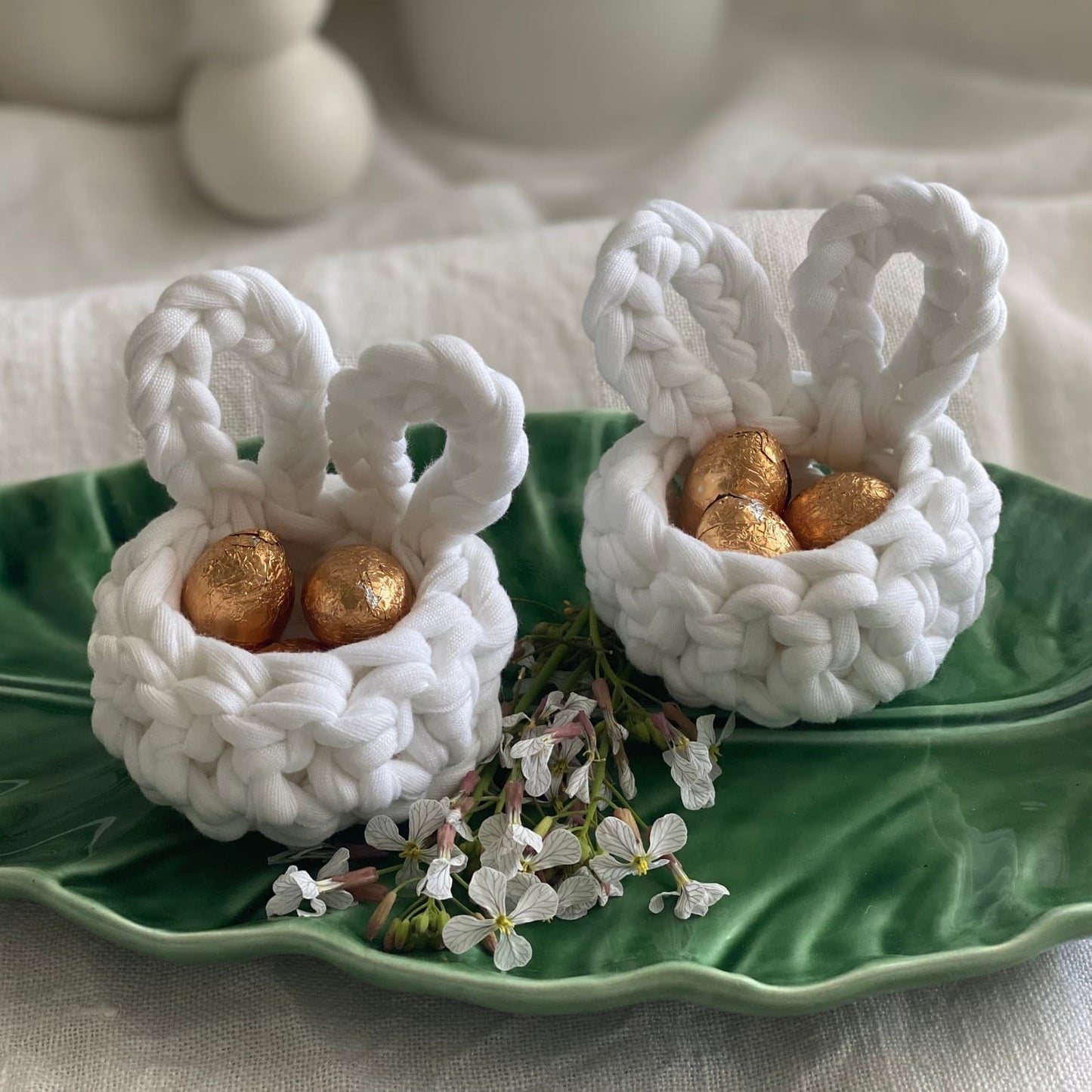 White Easter Bunny Egg Cups