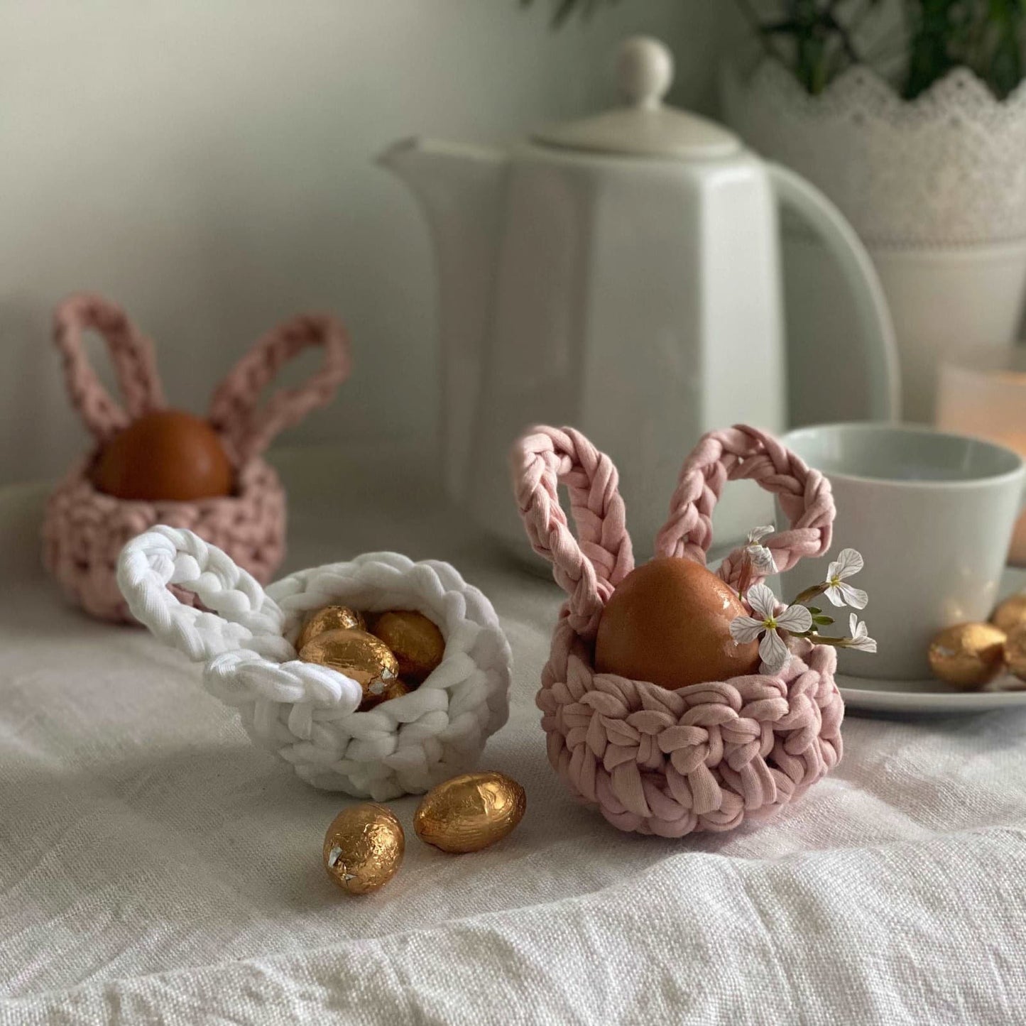 White Easter Bunny Egg Cups