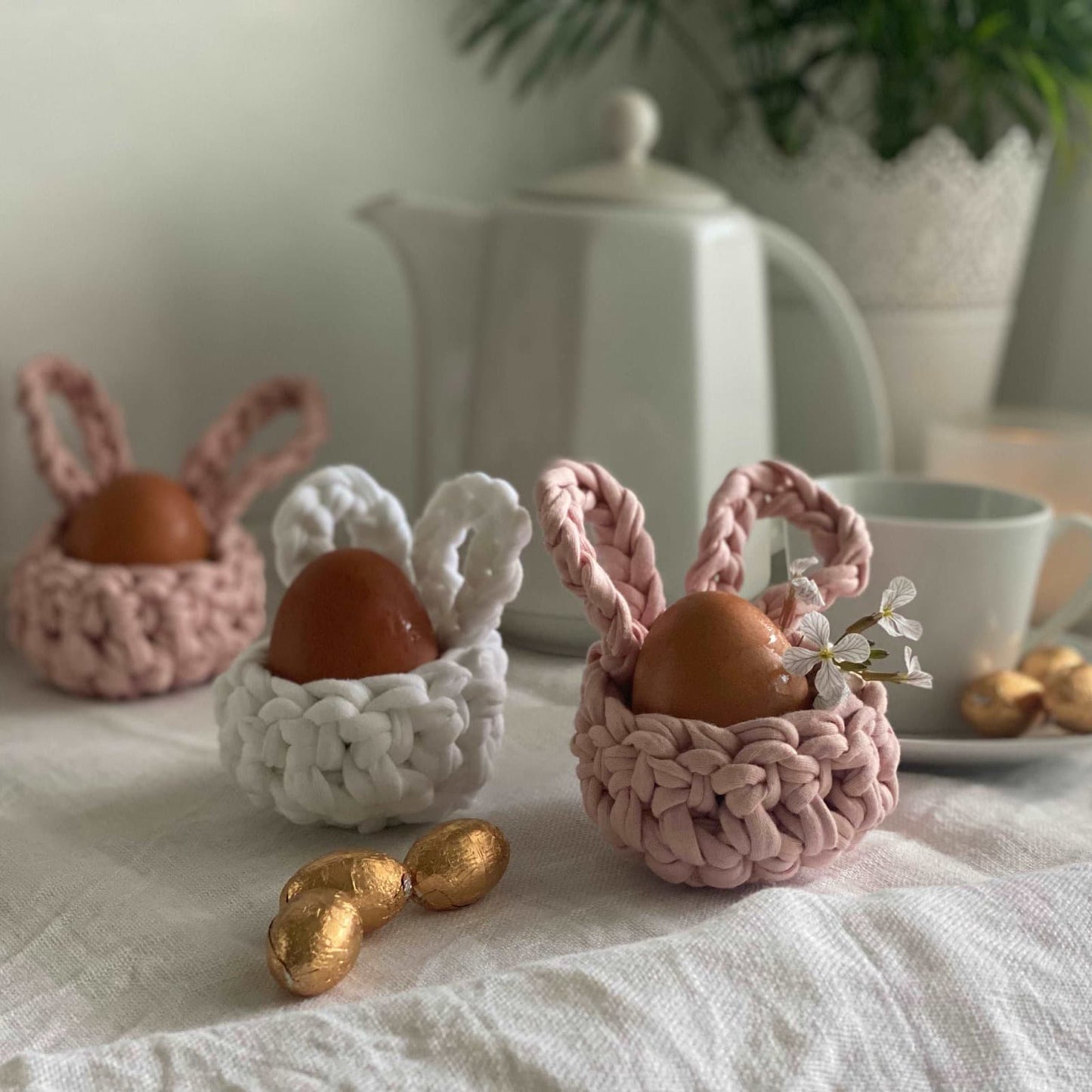 White Easter Bunny Egg Cups