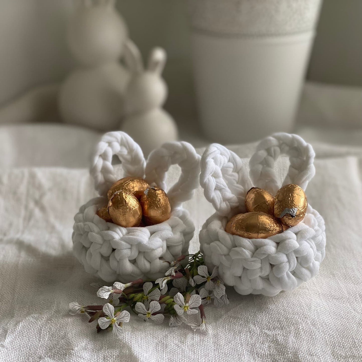 White Easter Bunny Egg Cups